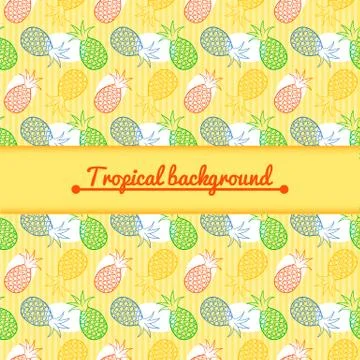 Pineapple background Stock Illustration