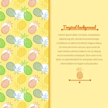 Pineapple background Stock Illustration