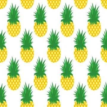 Pineapple background. Seamless pattern with pineapples. Vector illustration Stock Illustration