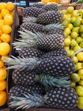 Pineapple being sold at the fair Stock Photos