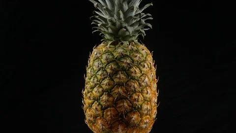 Pineapple On Black Background 