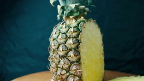 Pineapple on black background Stock Footage 169287791