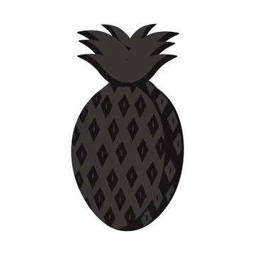 Pineapple black in form of silhouette for web design Stock Illustration