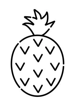 Pineapple black line icon Stock Illustration