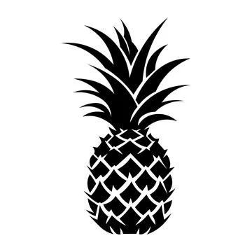 Pineapple black vector icon on white background Stock Illustration