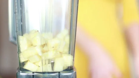 Pineapple in blender Stock Footage 59540447