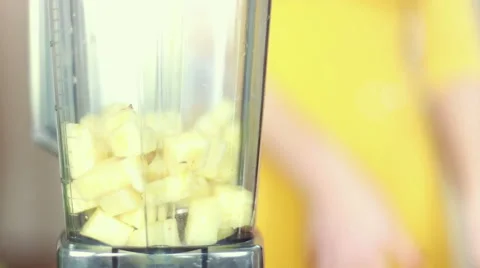 Pineapple in blender Stock Footage 59540452