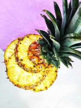 Pineapple, bright background Stock Photos