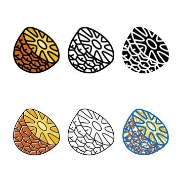 Pineapple brown range yellow color icon vector Stock-Illustration