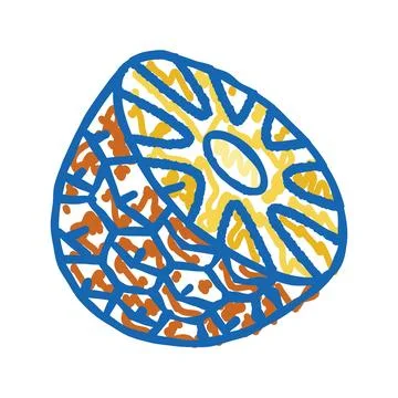 Pineapple brown yellow icon doodle illustration Stock Illustration