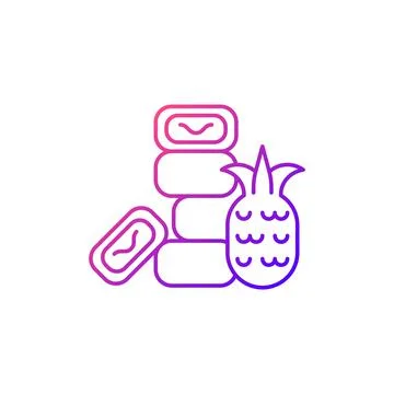 Pineapple cake gradient linear vector icon. Stock Illustration