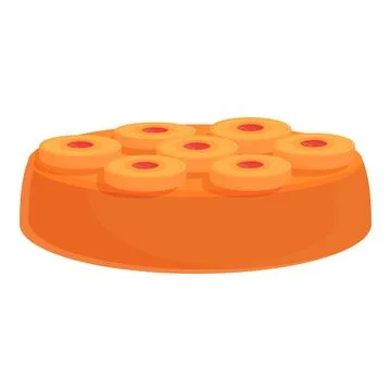 Pineapple cake icon cartoon vector. Cooking tart Stock Illustration