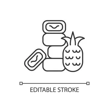 Pineapple cake linear icon Stock Illustration