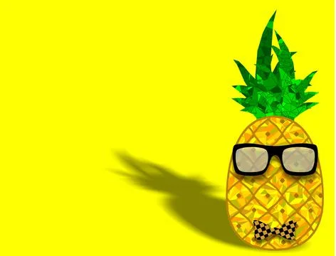 Pineapple cartoon character background Stock Illustration