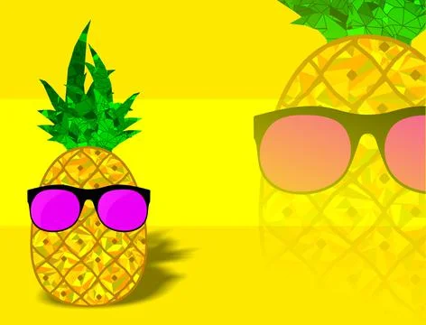 Pineapple cartoon character Stock Illustration