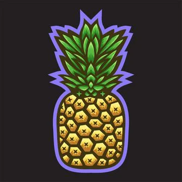 Pineapple cartoon illustration Stock Illustration