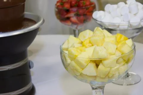Pineapple chunks for dipping Stock Photos