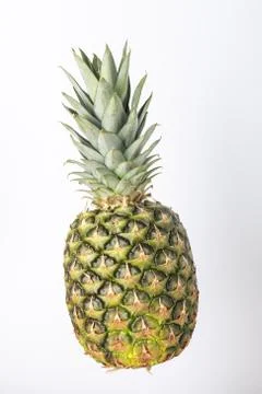 Pineapple close up, macro, white background Stock Photos