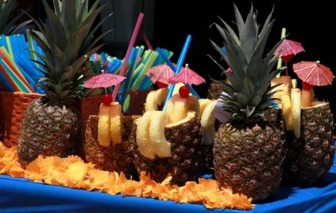 Pineapple cocktail Stock Photos