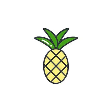 Pineapple color line icon vector illustration Illustrazione stock