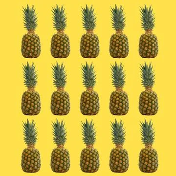 Pineapple With Colorful Background  Stock Photos