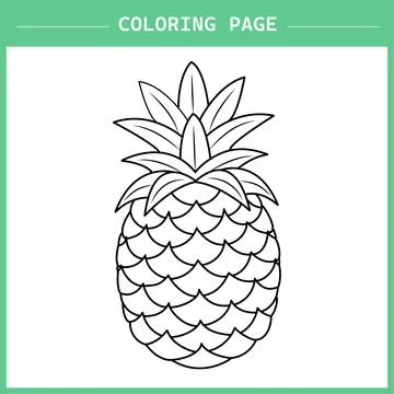 Pineapple Coloring Book Vector Stockillustratie