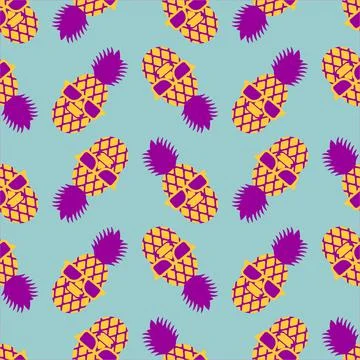 Pineapple cool with glasses pattern seamless. vector background Illustrazione stock