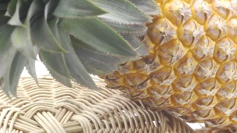 Pineapple cut on basket Stock Footage 118115364