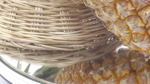 Pineapple cut on basket Stock Footage 118115369