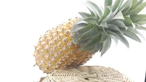 Pineapple cut on basket Stock Footage 118115374