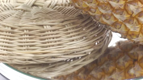 Pineapple cut on basket Stock Footage 118115376