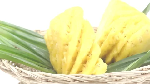 Pineapple cut on basket Stock Footage 118115466