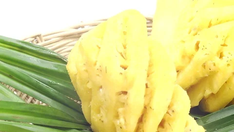 Pineapple cut on basket Stock Footage 118115525