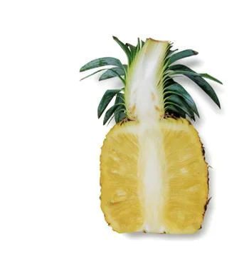 Pineapple cut of half. Stock Photos