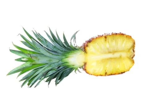 Pineapple cut in half on a white background isolated Stock Photos