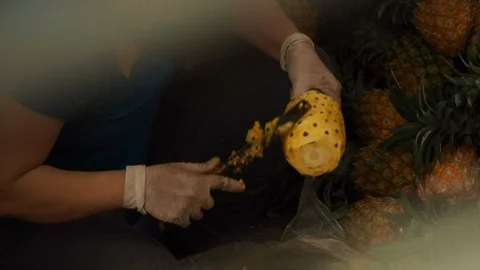 Pineapple Cut Vietnam. 库存影片 123772199