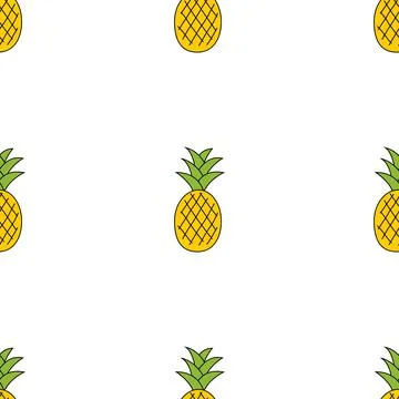 Pineapple cute seamless pattern background for kids textile. Vector Illustrat 스톡 일러스트