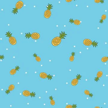 Pineapple cute seamless pattern background for kids textile. Vector Illustrat 스톡 일러스트