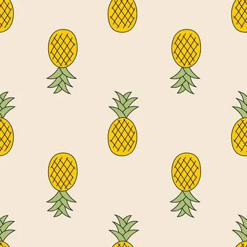 Pineapple cute seamless pattern background for kids textile. Illustration Stock Illustration