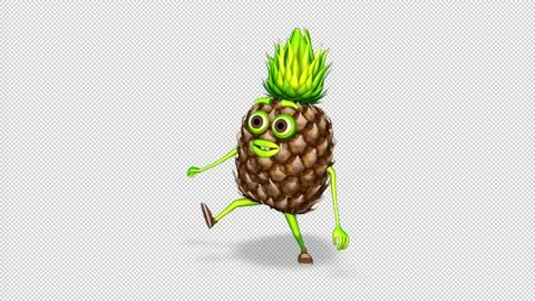 Pineapple Dance Loop on Alpha Channel Stock Footage 163658905