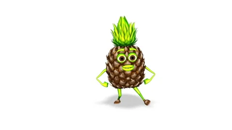 Pineapple Dance Loop on White Background Stock Footage 155233460
