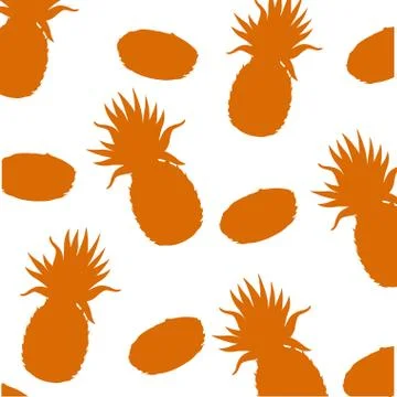 Pineapple decoration seamless pattern design Stock Illustration