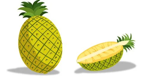 Pineapple is a delicious tropical fruit. Stock Illustration