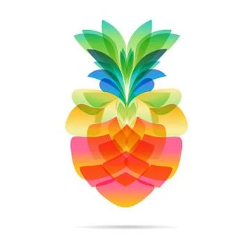 Pineapple design on white Stock Illustration