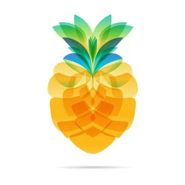 Pineapple design on white Stock Illustration