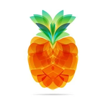 Pineapple design on white Stock Illustration