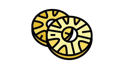 Pineapple dessert color icon animation Stock Footage 225062644