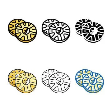 Pineapple dessert color icon vector types Stockillustratie