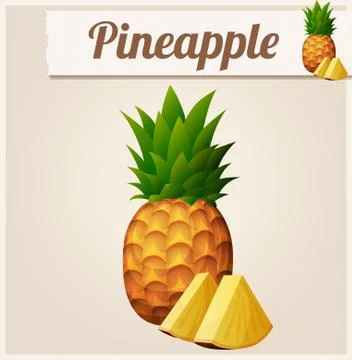Pineapple. Detailed Vector Icon Stock Illustration