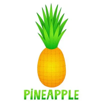 Pineapple. Doodle. Color vector illustration. Hand-drawn. Stock Illustration